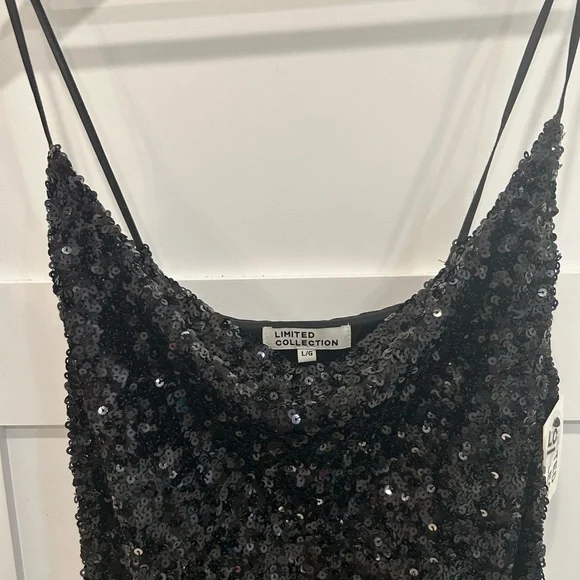 Sequin little black dress ladies size L New Years Eve NYE - Picture 5 of 8
